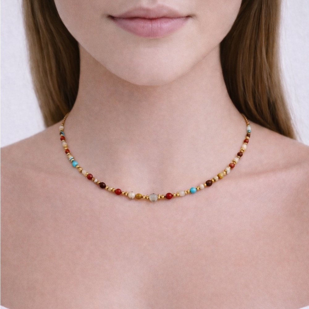Natural Gemstone Beaded Necklace